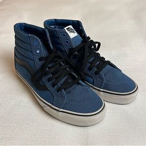 Vans Blue/Black Sk8 High Tops. Men’s size 8, Women’s size 9.5